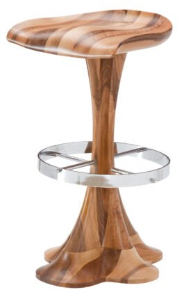 Бар стол Lisa – скулптурен дизайн от масивна дървесина