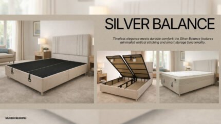 Mundo Silver Balance е тапицирано легло за спалня в размер 150x200
