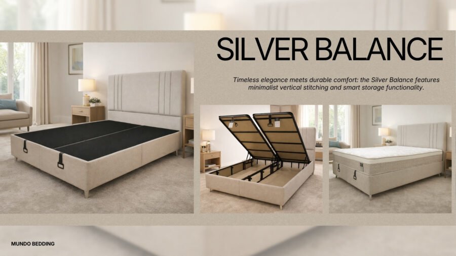 Mundo Silver Balance е тапицирано легло за спалня в размер 150x200