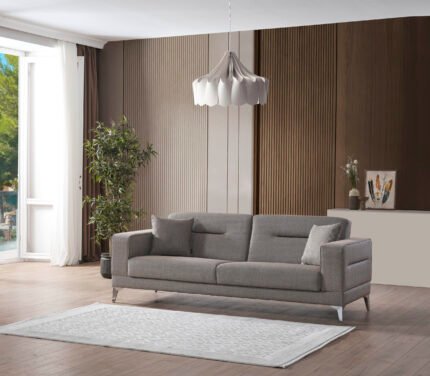 Дизайнерски Диван Olsen – Съвременен Стил с Текстурирана Дамаска и Хромирани Детайли