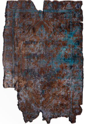 BM Home AMORPH MONARCH ERA NAVY BLUE - CYAN - DARK NAVY - DARK BROWN RUG